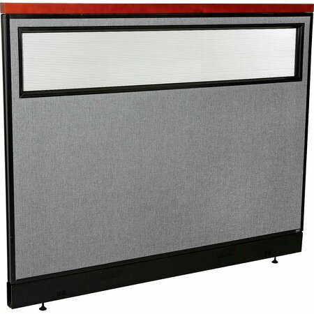 INTERION BY GLOBAL INDUSTRIAL Interion Deluxe Office Partition Panel w/Partial Window & Pass-Thru Cable 60-1/4Wx47-1/2H GRY 694775WPGY